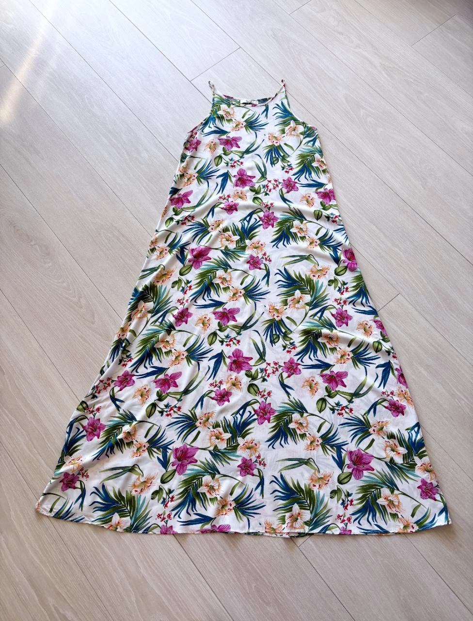Vestido longo tropical da Queen's – estampa floral colorida – tamanho M – photo 6